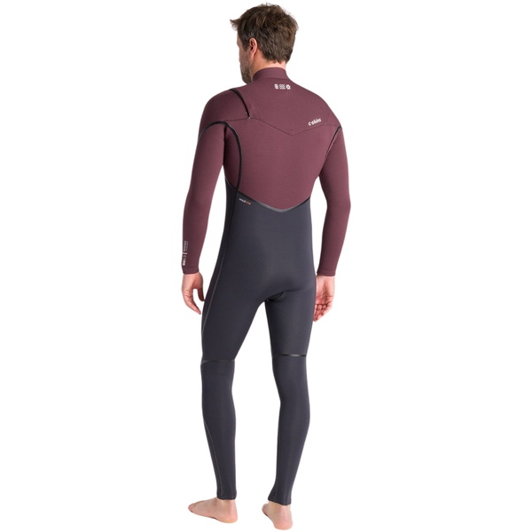 2025 C-Skins Mens NuWave Wired 4/3mm Chest Zip Wetsuit C-NWI43MCZ - Meteor / Rust X/ White